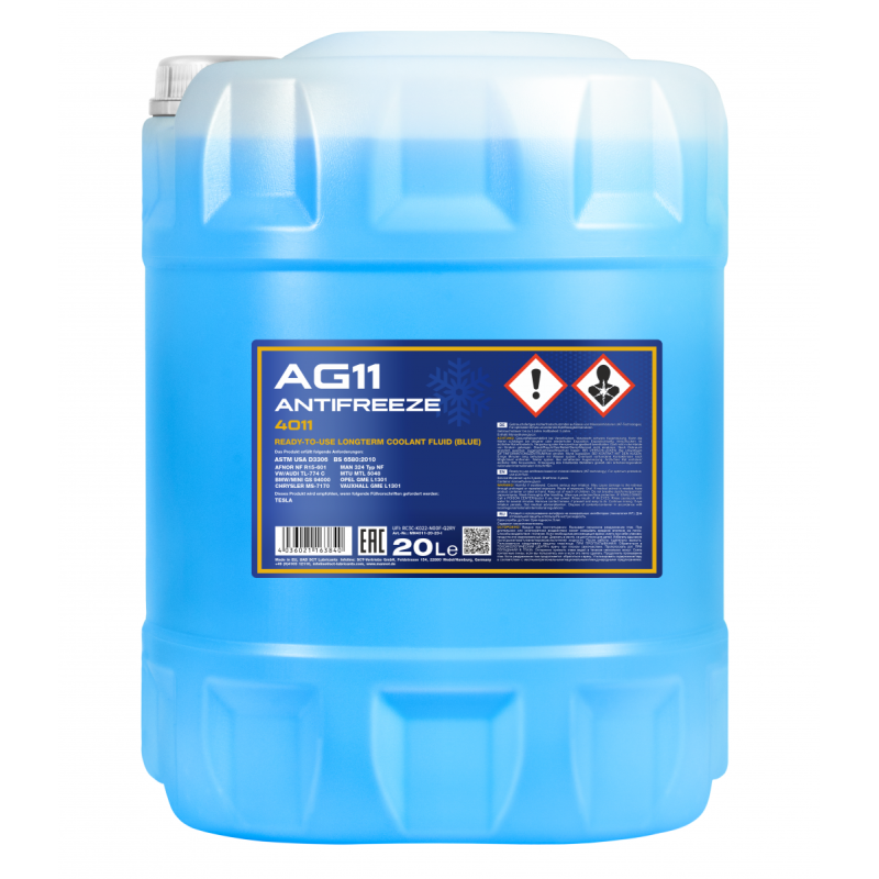 4011-20 Antifreeze AG11  -40˚C  (blue) 20L 4011-20 Antifreeze AG11  -40˚C  (blue) 20L