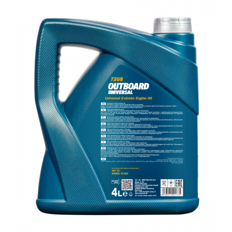 Моторна олива для 2х тактних двигунів MANNOL Outboard Universal 4L